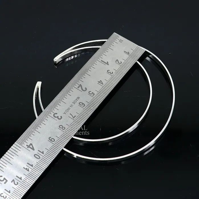 Bracelets TRIBAL ORNAMENTS 925 sterling silver handmade double layer plain design bangle bracelet cuff kada jewelry tribal belly dance jewelry from india hnssk734