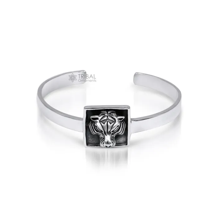 Bracelets TRIBAL ORNAMENTS 925 sterling silver handmade lion face design adjustable bangle cuff bracelet kada best unisex gifting ethnic jewelry india nsk368 Bracelets TRIBAL ORNAMENTS 925 sterling silver handmade lion face design adjustable bangle cuff bracelet kada best unisex gifting ethnic jewelry india nsk368