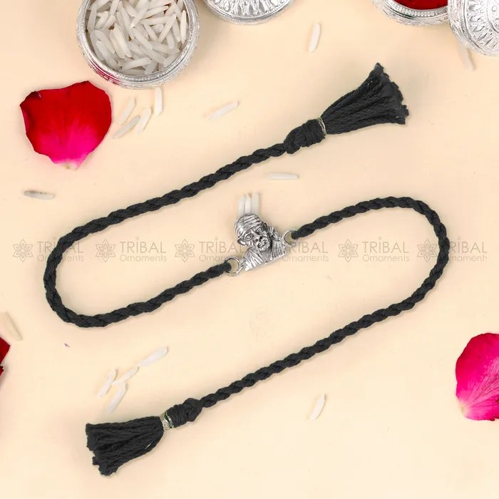 Bracelets TRIBAL ORNAMENTS 925 Sterling silver Lord Om Sai Ram design pendant Rakhi bracelet Rakshabandhan festival rk342 Bracelets TRIBAL ORNAMENTS 925 Sterling silver Lord Om Sai Ram design pendant Rakhi bracelet Rakshabandhan festival rk342