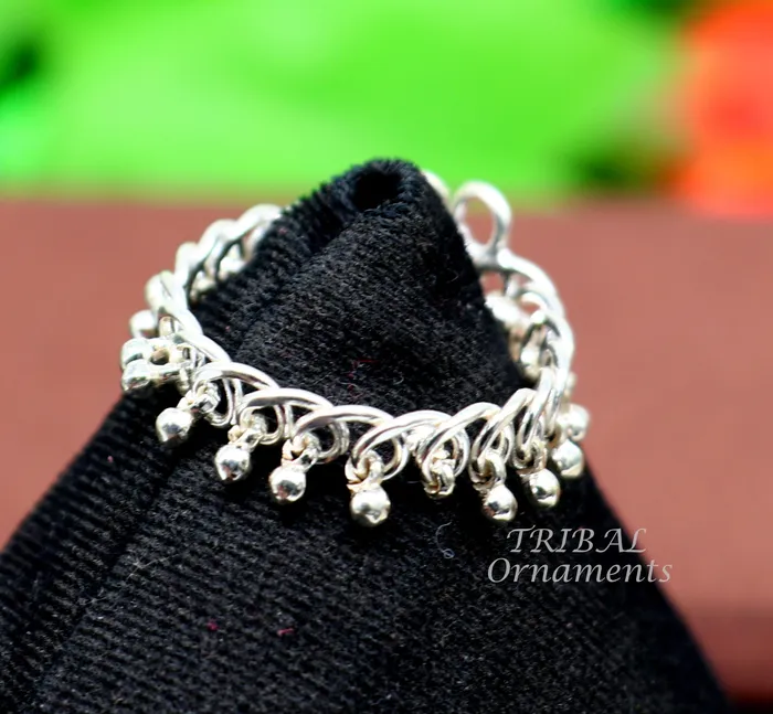 Bracelets TRIBAL ORNAMENTS Vintage design sterling silver handmade amazing small size Lord Krishna Anklet Laddu Gopala anklet all sizes Krishna ankle bracelet ank511
