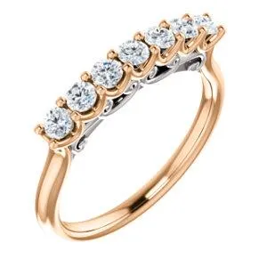 Clover Round Moissanite Scrolls Anniversary Band Fire Brilliance Rings