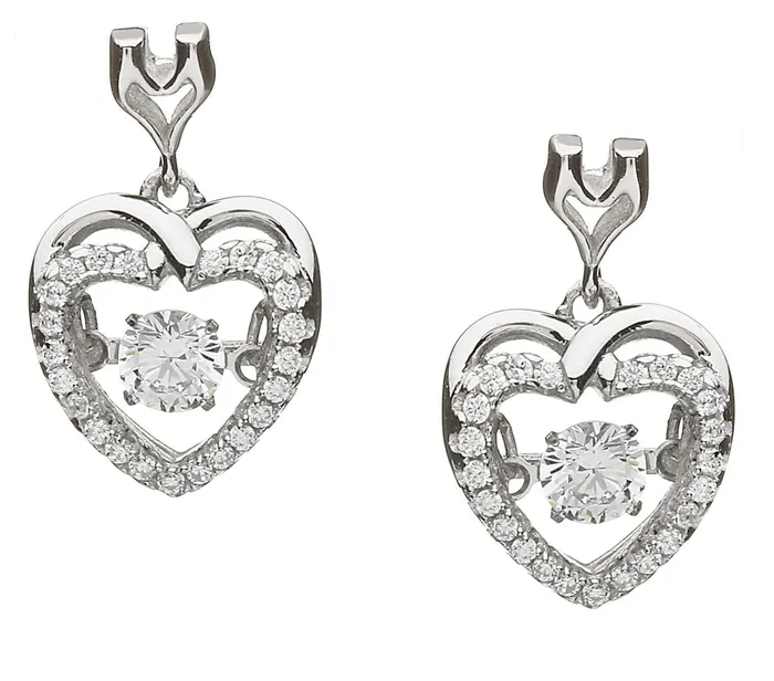 Dancing Stone Heart Earrings Boru Earrings