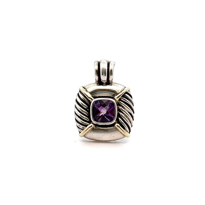 David Yurman Rings PreOwned David Yurman TwoTone Amethyst Enhancer