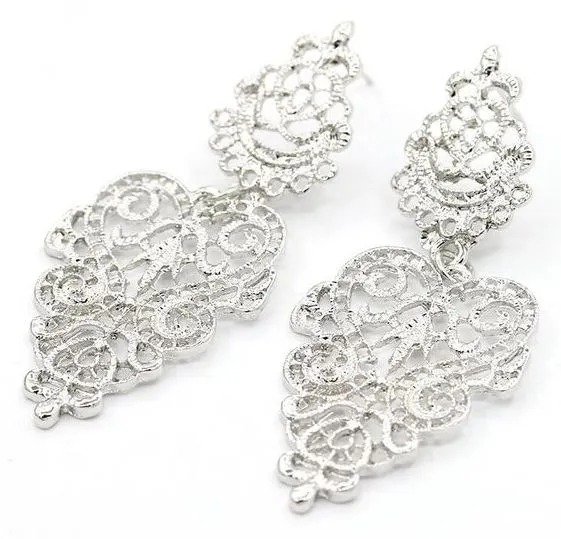 E943 Silver Filigree Earrings 01 Earrings