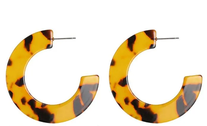 Earrings 02 E570 Leopard Print Acrylic Circle Earrings