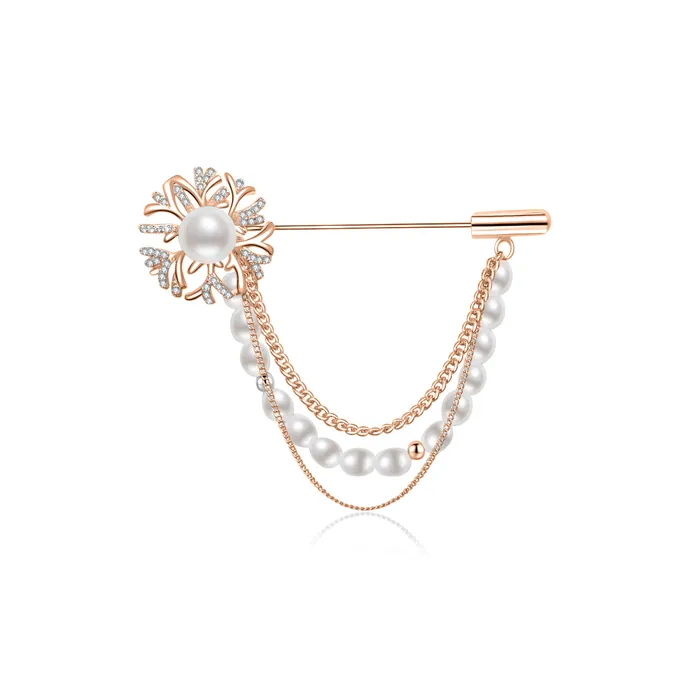 Earrings Elegant Freshwater Pearl Brooch WC00054 GARDENS Pearly Lustre