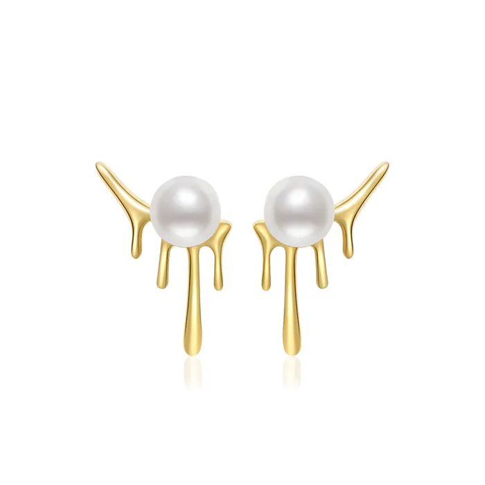 Earrings Freshwater Pearl Earrings WE00528 FLUID Pearly Lustre
