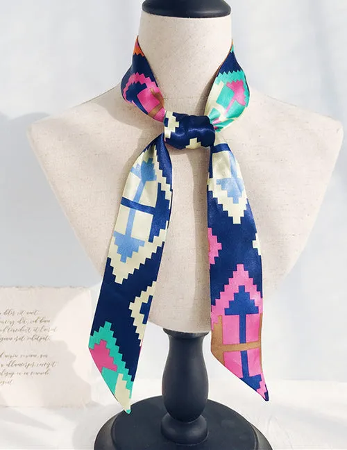 Earrings H505 Colorful Jagged Design Satin Scarf 02