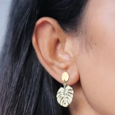 Earrings Jewelvers 14K GoldFilled Monstera leaf earrings Earrings Jewelvers 14K GoldFilled Monstera leaf earrings