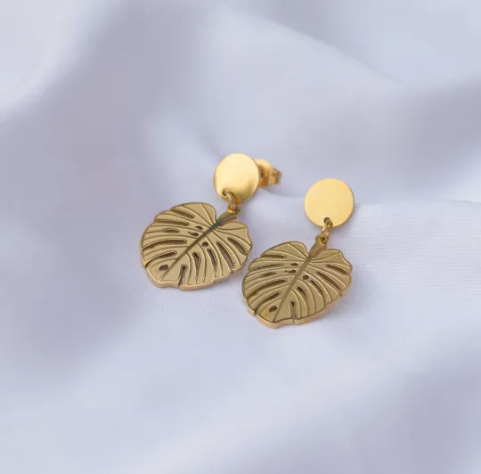 Earrings Jewelvers 14K GoldFilled Monstera leaf earrings Earrings Jewelvers 14K GoldFilled Monstera leaf earrings