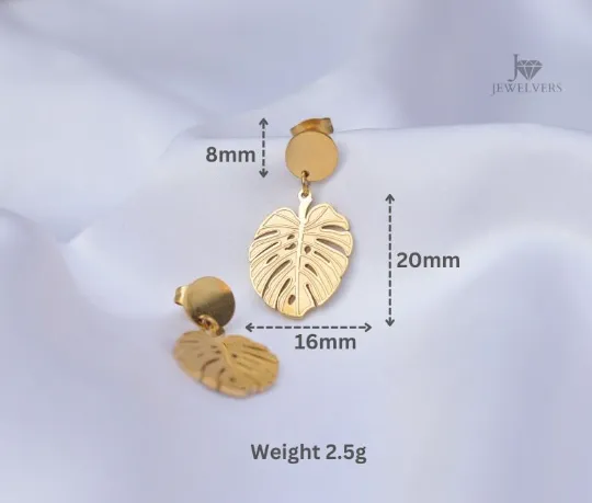 Earrings Jewelvers 14K GoldFilled Monstera leaf earrings Earrings Jewelvers 14K GoldFilled Monstera leaf earrings