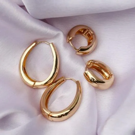 Earrings Jewelvers 18K GoldFilled Thick Hoop Earrings Earrings Jewelvers 18K GoldFilled Thick Hoop Earrings