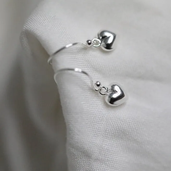 Earrings Jewelvers 925 Sterling Silver Dainty Heart Hook Earrings