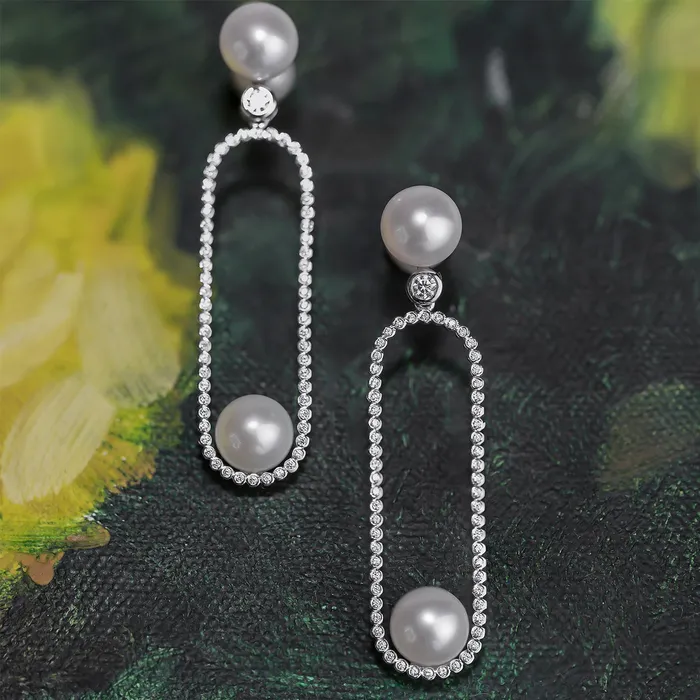 Earrings Pearly Lustre Elegant 18K Solid Gold Freshwater Pearl Earrings KE00008