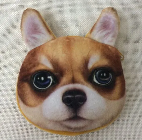 Earrings POLLY G85 Cute Brown Dog Zipper Bag