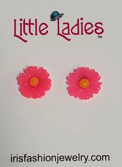 Earrings Susan L171 Hot Pink Daisy Flower Earrings
