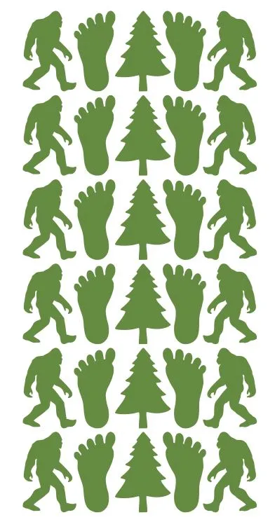 Earrings Winter Park Products Moss Green Stickers Bigfoot Sasquatch Sticker 114 DC01