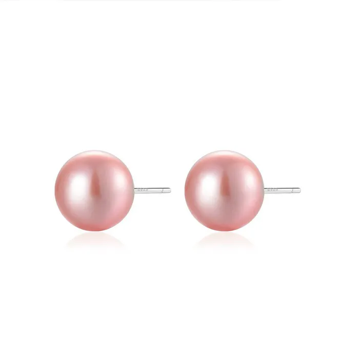 Elegant Edison Pink Pearl Stud Earrings WE00505 Pearly Lustre Earrings