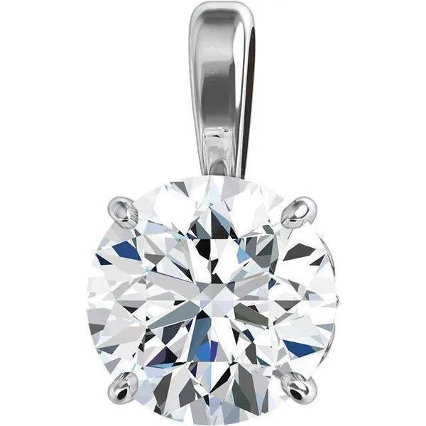 FAB Round Moissanite 6 Prong Ring Complete 14K White Gold Solitaire Wedding Set Fire Brilliance Rings