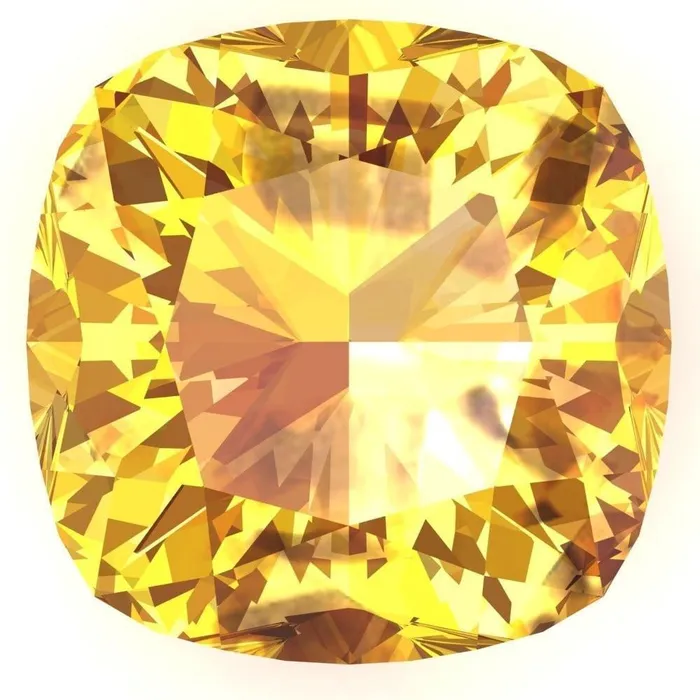 Fire Brilliance Cushion FAB LabGrown Yellow Sapphire Gems Earrings
