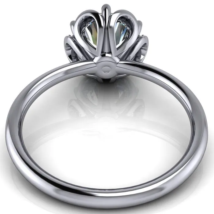 Fire Brilliance Daisy Round LabGrown Diamond Center Stone Floral Diamond Basket Design and Diamond Shoulders Ring Rings
