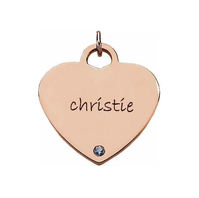 Fire Brilliance Necklaces Posh Mommy Engravable Heart Pendant