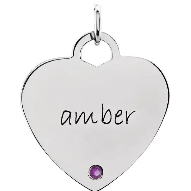 Fire Brilliance Necklaces Posh Mommy Engravable Heart Pendant