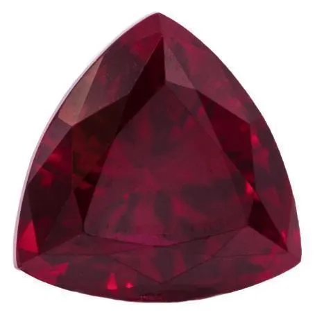 FIRE BRILLIANCE Rings Chatham LabGrown Trillion Ruby Stone Size