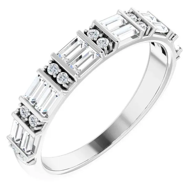Fire Brilliance Rings Fabianna 12 CTW Moissanite or Diamond Anniversary Band Fire Brilliance Rings Fabianna 12 CTW Moissanite or Diamond Anniversary Band