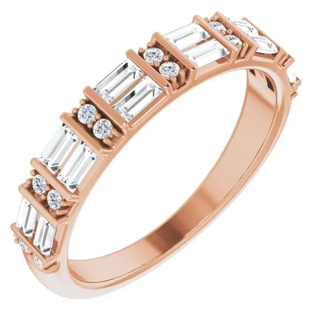 Fire Brilliance Rings Fabianna 12 CTW Moissanite or Diamond Anniversary Band