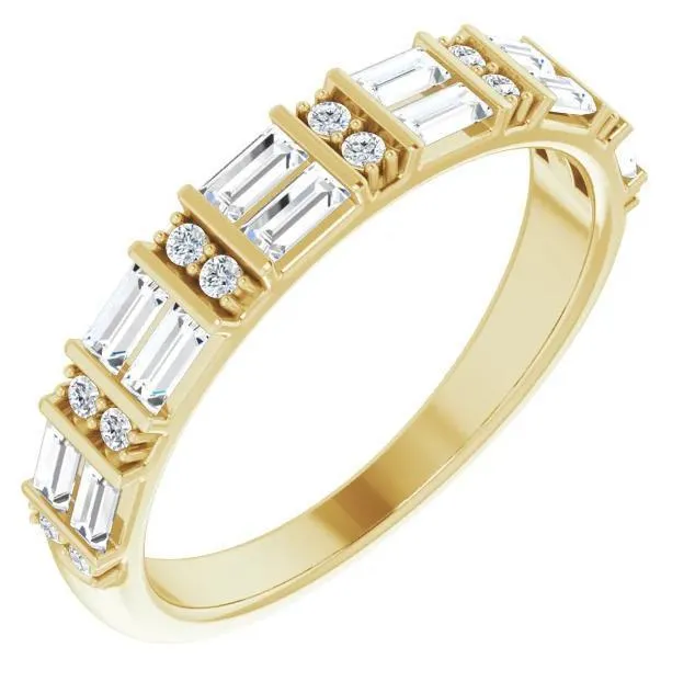 Fire Brilliance Rings Fabianna 12 CTW Moissanite or Diamond Anniversary Band