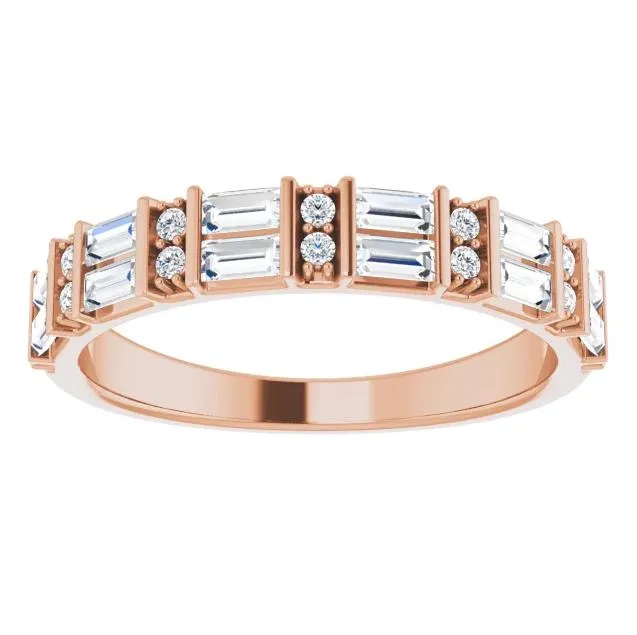 Fire Brilliance Rings Fabianna 12 CTW Moissanite or Diamond Anniversary Band