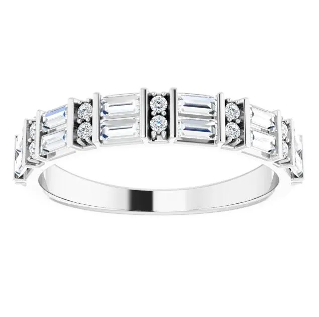 Fire Brilliance Rings Fabianna 12 CTW Moissanite or Diamond Anniversary Band