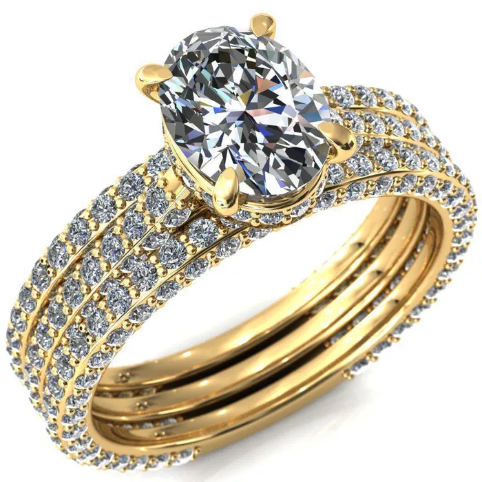 Fire Brilliance Rings Jasmine Oval Center Stone 4 Claw Prong 34 Eternity 3 Sided Diamond Shank Engagement Ring Fire Brilliance Rings Jasmine Oval Center Stone 4 Claw Prong 34 Eternity 3 Sided Diamond Shank Engagement Ring