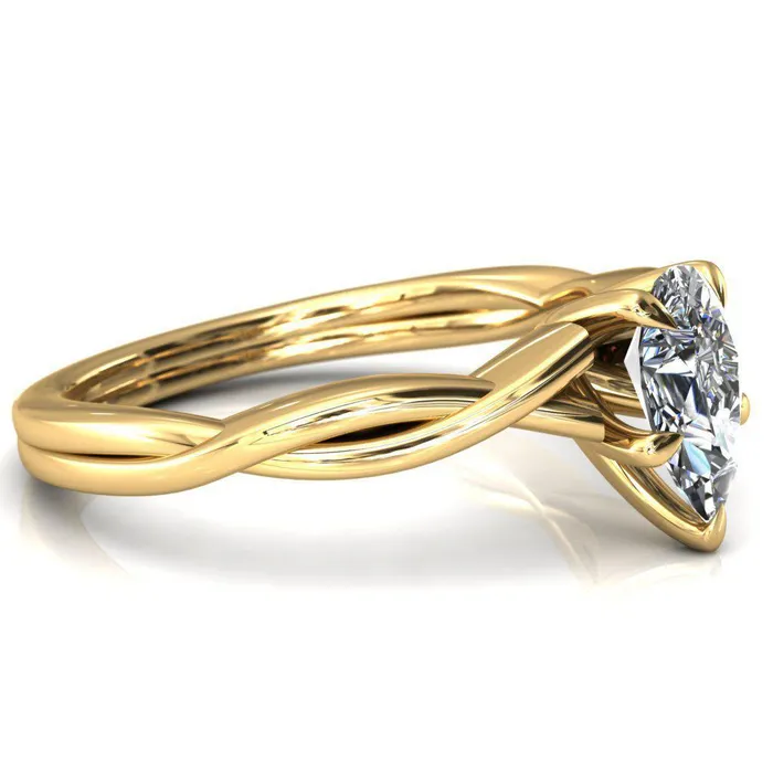 Fire Brilliance Rings Lucia Pear Moissanite 5 Claw Prong 12 Infinity Solitaire Ring Engagement Ring
