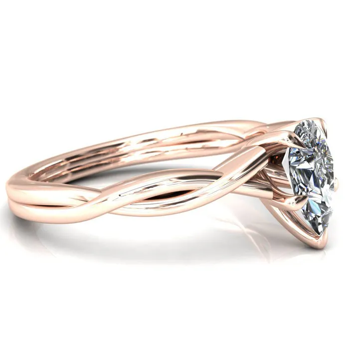 Fire Brilliance Rings Lucia Pear Moissanite 5 Claw Prong 12 Infinity Solitaire Ring Engagement Ring