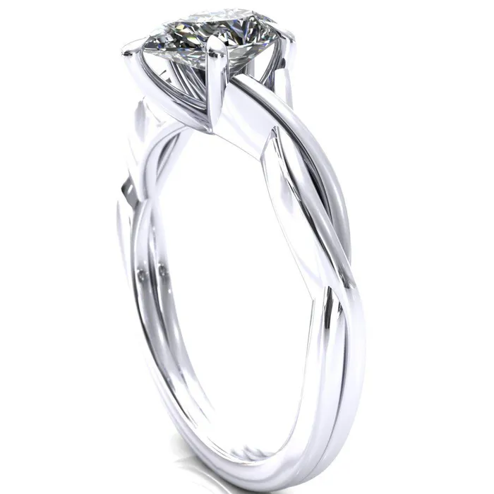 Fire Brilliance Rings Lucia Pear Moissanite 5 Claw Prong 12 Infinity Solitaire Ring Engagement Ring