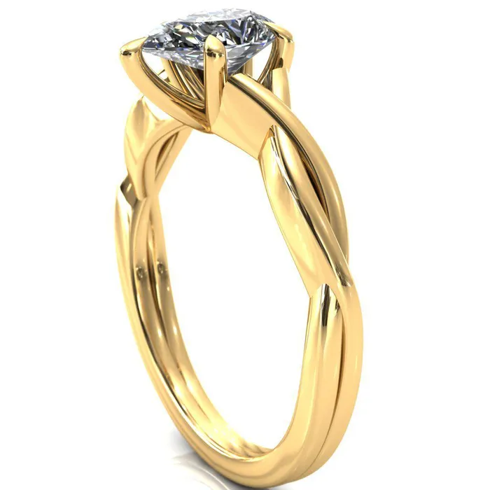 Fire Brilliance Rings Lucia Pear Moissanite 5 Claw Prong 12 Infinity Solitaire Ring Engagement Ring