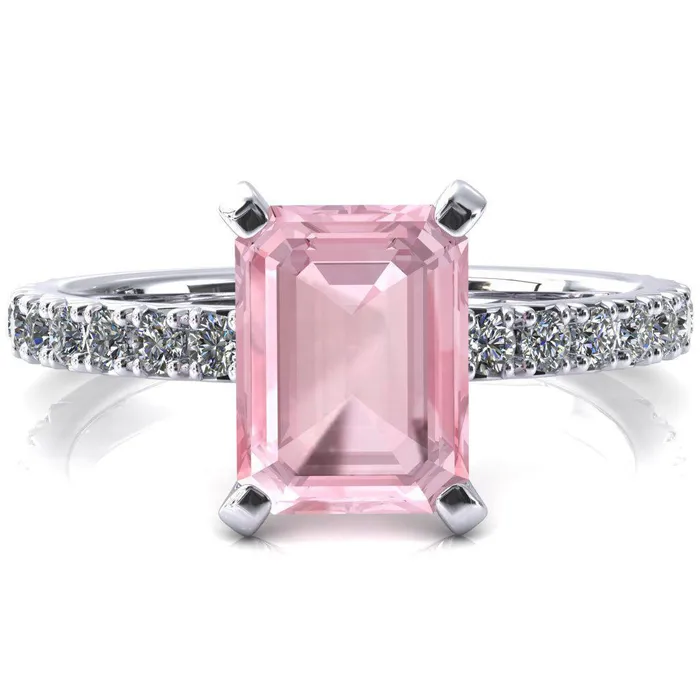 Fire Brilliance Rings Nefili Emerald Pink Sapphire 4 Prong 58 Eternity Diamond French Pave Engagement Ring Fire Brilliance Rings Nefili Emerald Pink Sapphire 4 Prong 58 Eternity Diamond French Pave Engagement Ring