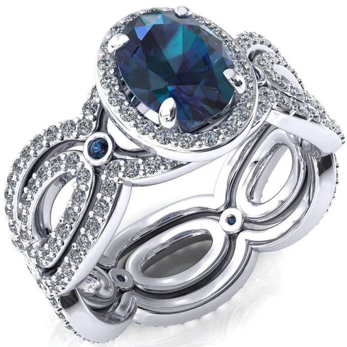 Fire Brilliance Rings Polaris Oval Alexandrite Diamond Halo Full Eternity Alexandrite Bezel Diamond Accent Ring Fire Brilliance Rings Polaris Oval Alexandrite Diamond Halo Full Eternity Alexandrite Bezel Diamond Accent Ring
