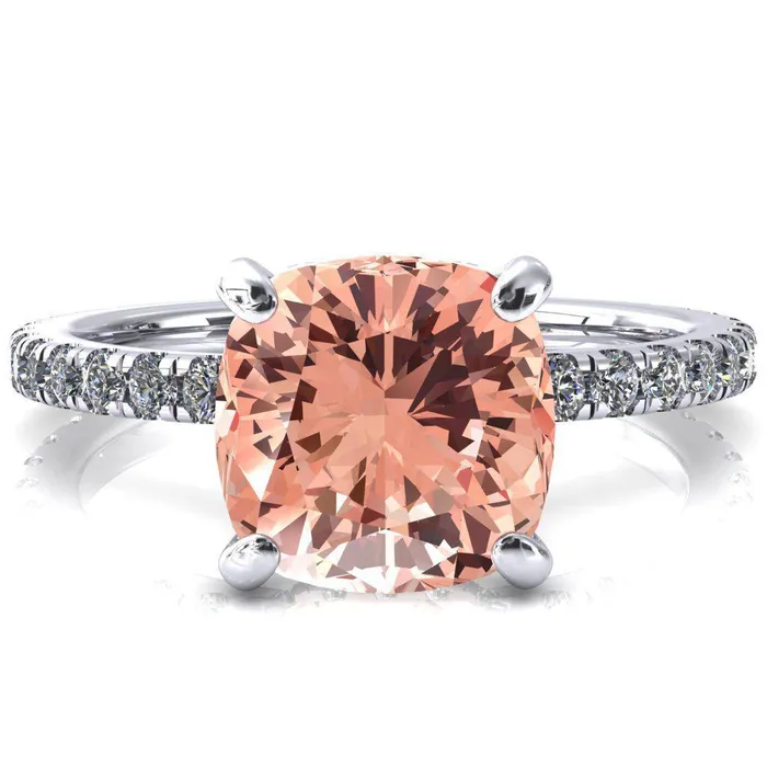 Fire Brilliance Rings Sicili Cushion Champagne Sapphire 4 Prong 34 Micro Pave Diamond Engagement Ring Fire Brilliance Rings Sicili Cushion Champagne Sapphire 4 Prong 34 Micro Pave Diamond Engagement Ring