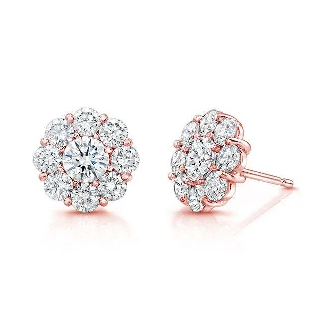 Forevermark Rings 18KRG RAHAMINOV FOREVERMARK DIAMOND CLUSTER STUDS