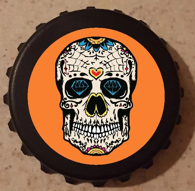 G24 Orange Sugar Skull Bottle Opener Iris Fashion Jewelry Rings