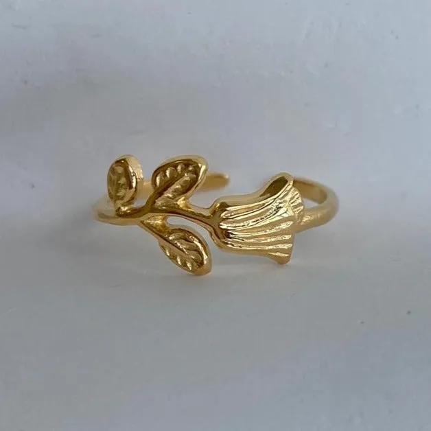 Jewelvers 18K GoldFilled Rose Ring Rings Jewelvers 18K GoldFilled Rose Ring Rings