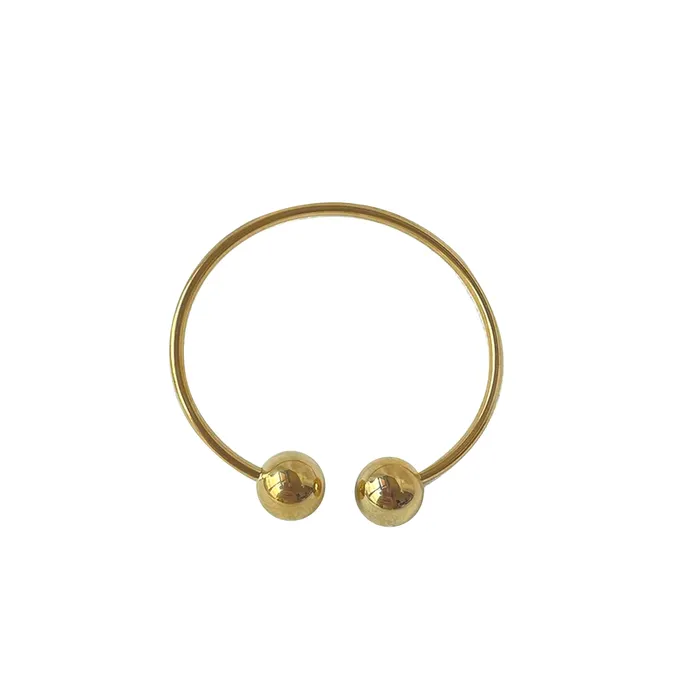 Jewelvers Bracelets 18k GoldFilled Ball Open Cuff Bangle