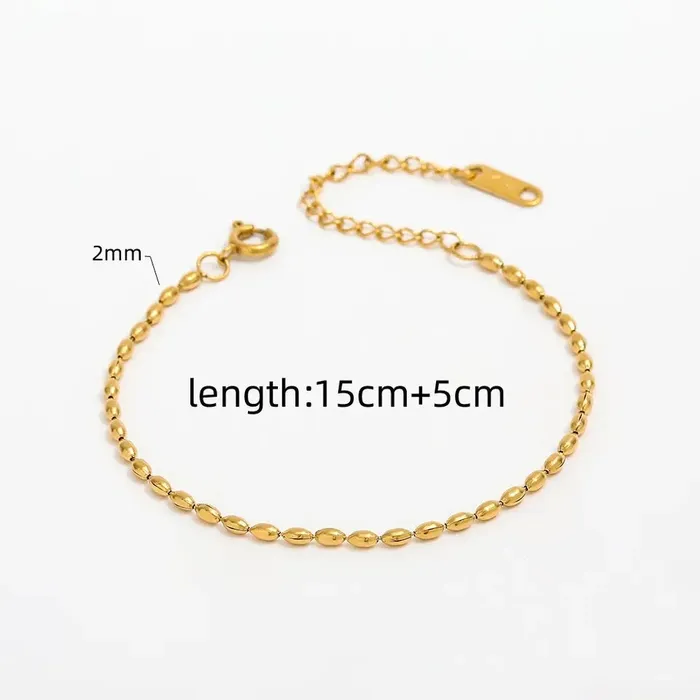 Jewelvers Bracelets 18K GoldFilled Oval Beaded Bracelet Jewelvers Bracelets 18K GoldFilled Oval Beaded Bracelet