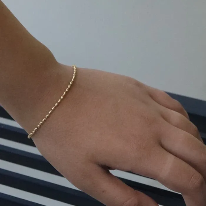 Jewelvers Bracelets 18K GoldFilled Oval Beaded Bracelet Jewelvers Bracelets 18K GoldFilled Oval Beaded Bracelet