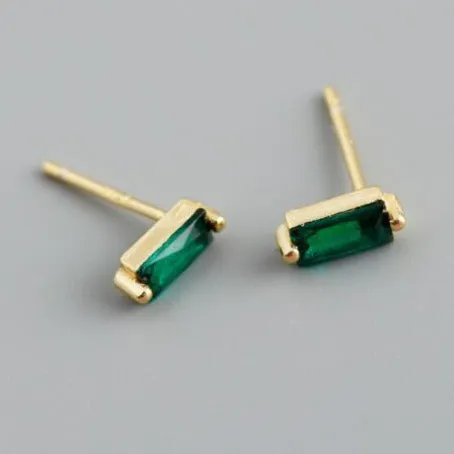 Jewelvers Earrings 18K GoldFilled and 925 Sterling Silver Baguette Stud Earrings Jewelvers Earrings 18K GoldFilled and 925 Sterling Silver Baguette Stud Earrings