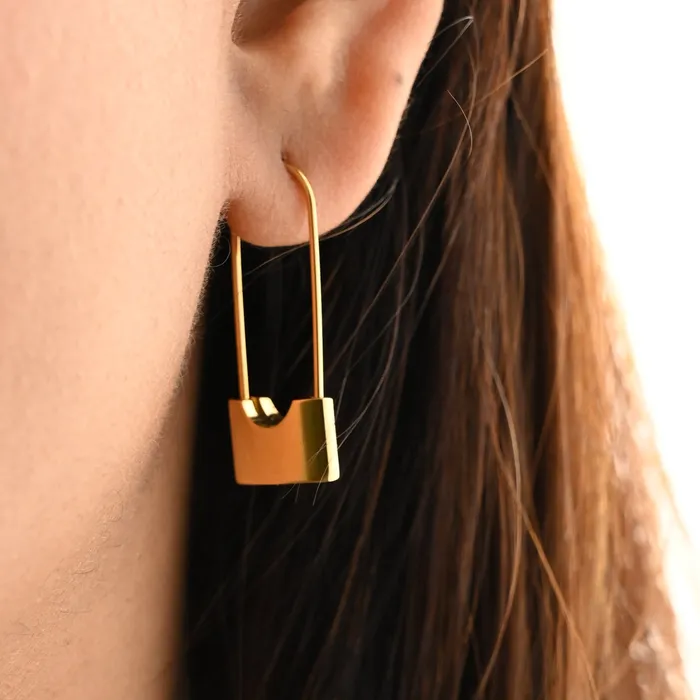 Jewelvers Earrings 18K GoldFilled Padlock Earrings Jewelvers Earrings 18K GoldFilled Padlock Earrings
