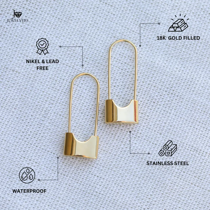 Jewelvers Earrings 18K GoldFilled Padlock Earrings Jewelvers Earrings 18K GoldFilled Padlock Earrings